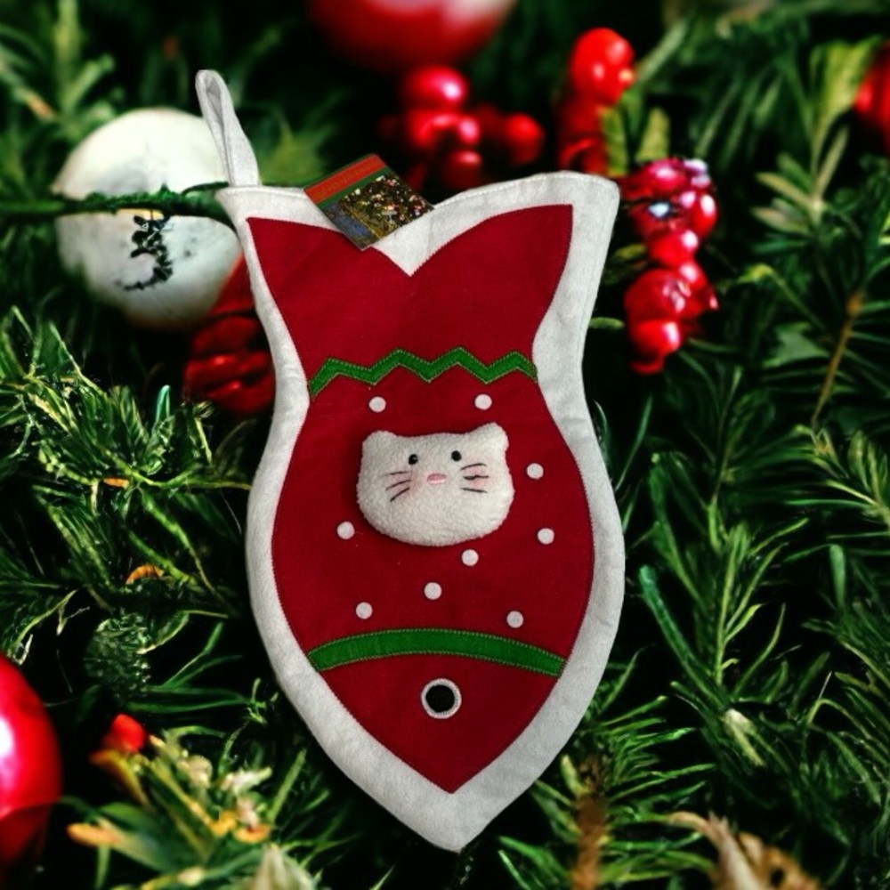 Midwestern Home Fish Shaped Holiday Christmas Stocking
